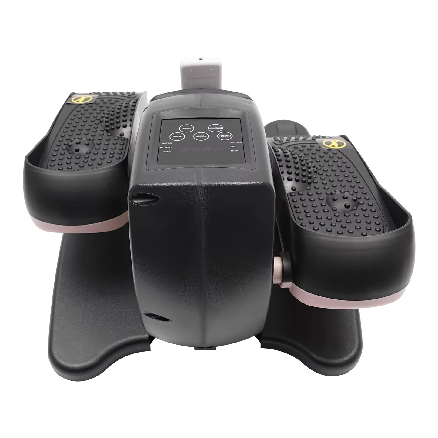 Pink under Desk Elliptical Machine Portable Trainer with Remote and LCD Monitor Seated Leg Foot Pedal Exercise Equipment