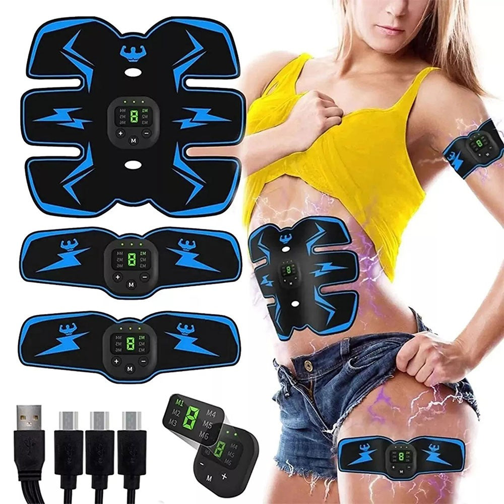 Rechargeable EMS Abdominal Muscle Stimulator ABS Trainer Toner Fitness Belt