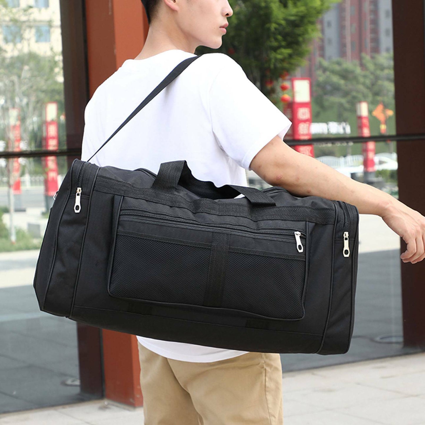 Mens Large Holdall Duffle Travel Bag Luggage Weekend GYM Sports Duffle New
