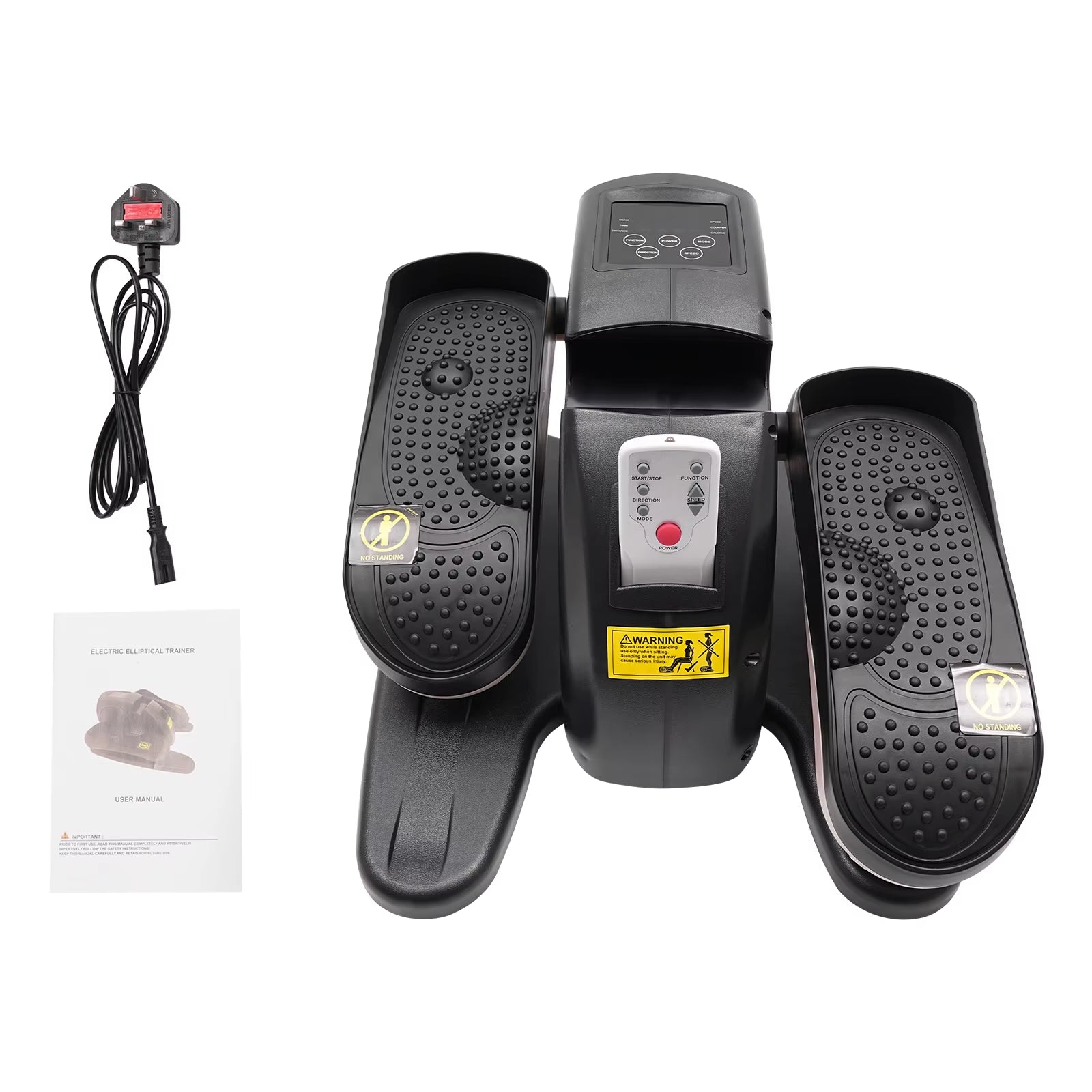 Pink under Desk Elliptical Machine Portable Trainer with Remote and LCD Monitor Seated Leg Foot Pedal Exercise Equipment