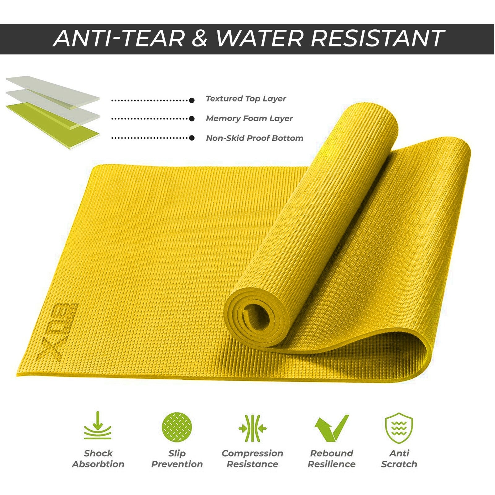 XN8 Yoga Mats Exercise Mat Gym Fitness Nonslip Pilates Aerobic Workout Bag Strap