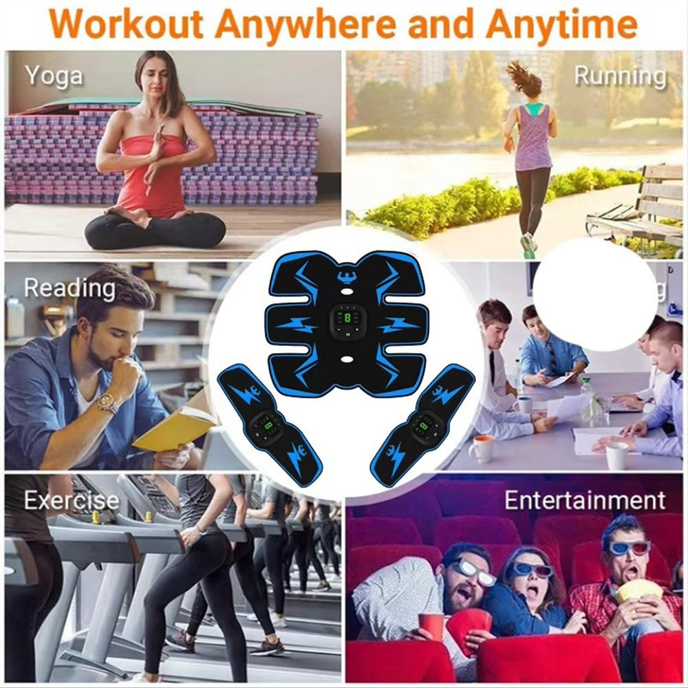Rechargeable EMS Abdominal Muscle Stimulator ABS Trainer Toner Fitness Belt