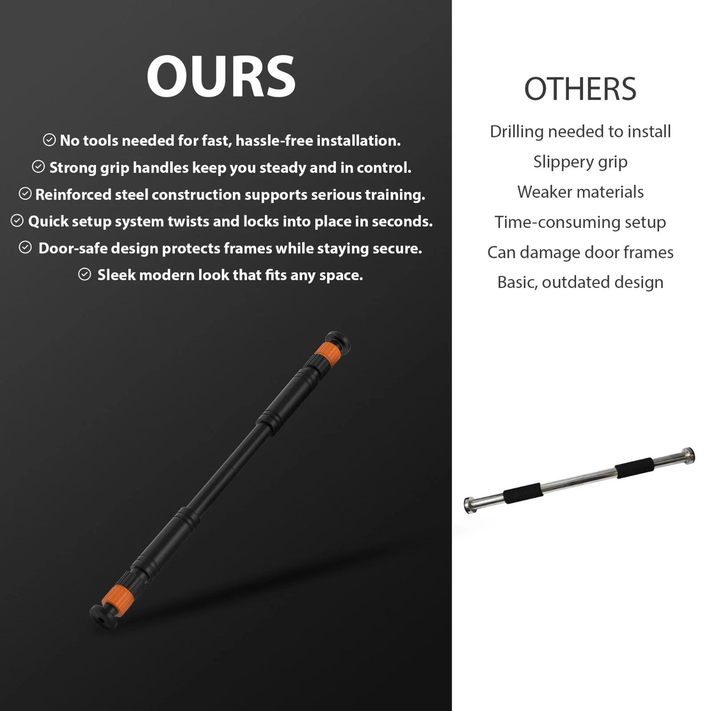 DOOR HOME EXERCISE WORKOUT TRAINING GYM BAR CHIN up SIZE ADJUSTABLE FITNESS PULL