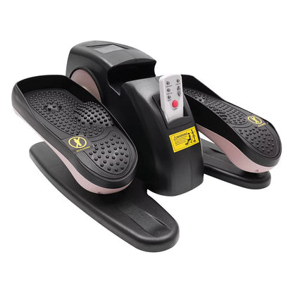 Pink under Desk Elliptical Machine Portable Trainer with Remote and LCD Monitor Seated Leg Foot Pedal Exercise Equipment