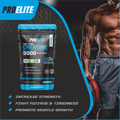 PURE CREATINE MONOHYDRATE 3000MG VEGAN CAPSULES MUSCLE GROWTH STRENGTH and GAINS