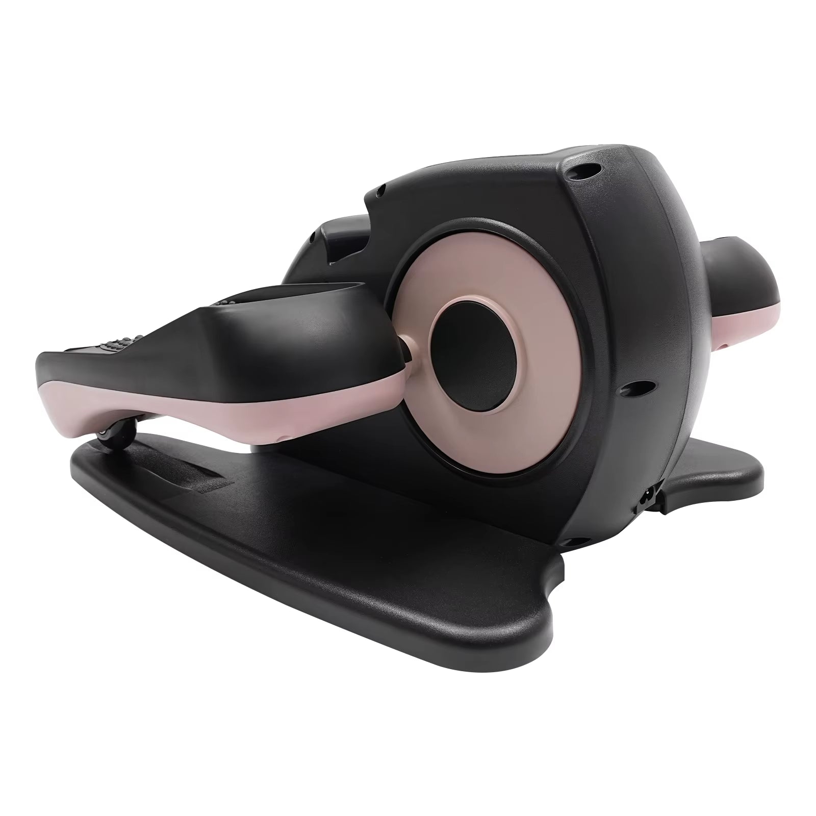 Pink under Desk Elliptical Machine Portable Trainer with Remote and LCD Monitor Seated Leg Foot Pedal Exercise Equipment