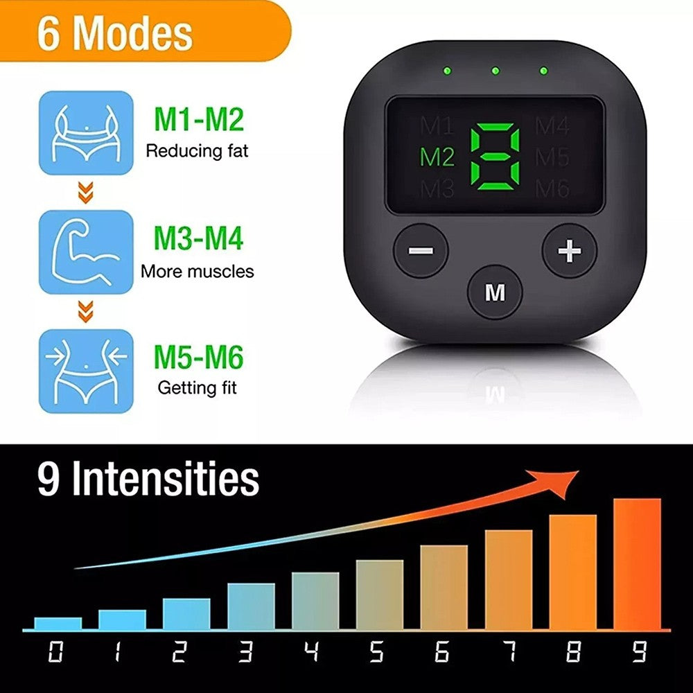 Rechargeable EMS Abdominal Muscle Stimulator ABS Trainer Toner Fitness Belt