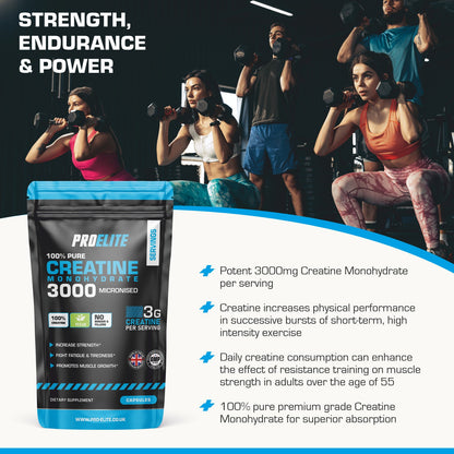 PURE CREATINE MONOHYDRATE 3000MG VEGAN CAPSULES MUSCLE GROWTH STRENGTH and GAINS