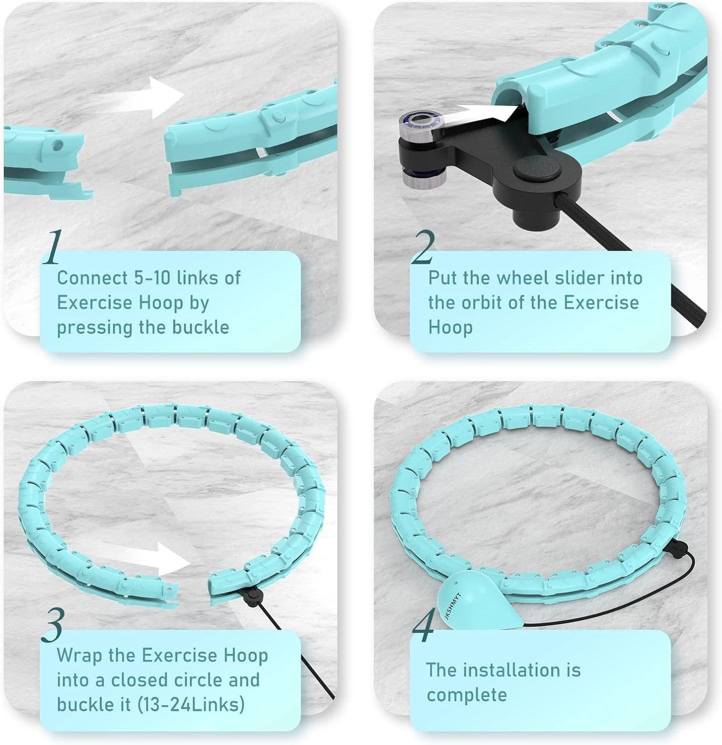 Weighted Hula Hoop, Fitness Hula Hoops for Adults,Infinity Hoop plus Size with 24 Detachable Links,Hula Hoop with Weight Ball Exercise Hoop for Weight Loss Exercise