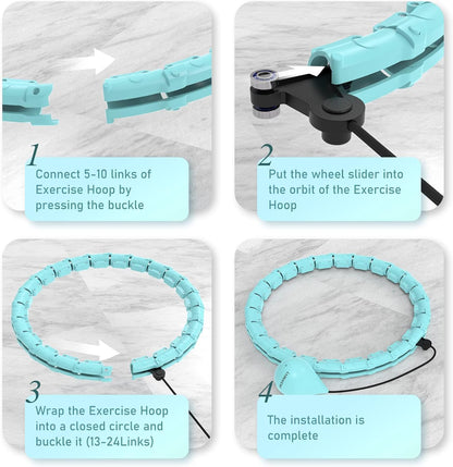 Weighted Hula Hoop, Fitness Hula Hoops for Adults,Infinity Hoop plus Size with 24 Detachable Links,Hula Hoop with Weight Ball Exercise Hoop for Weight Loss Exercise