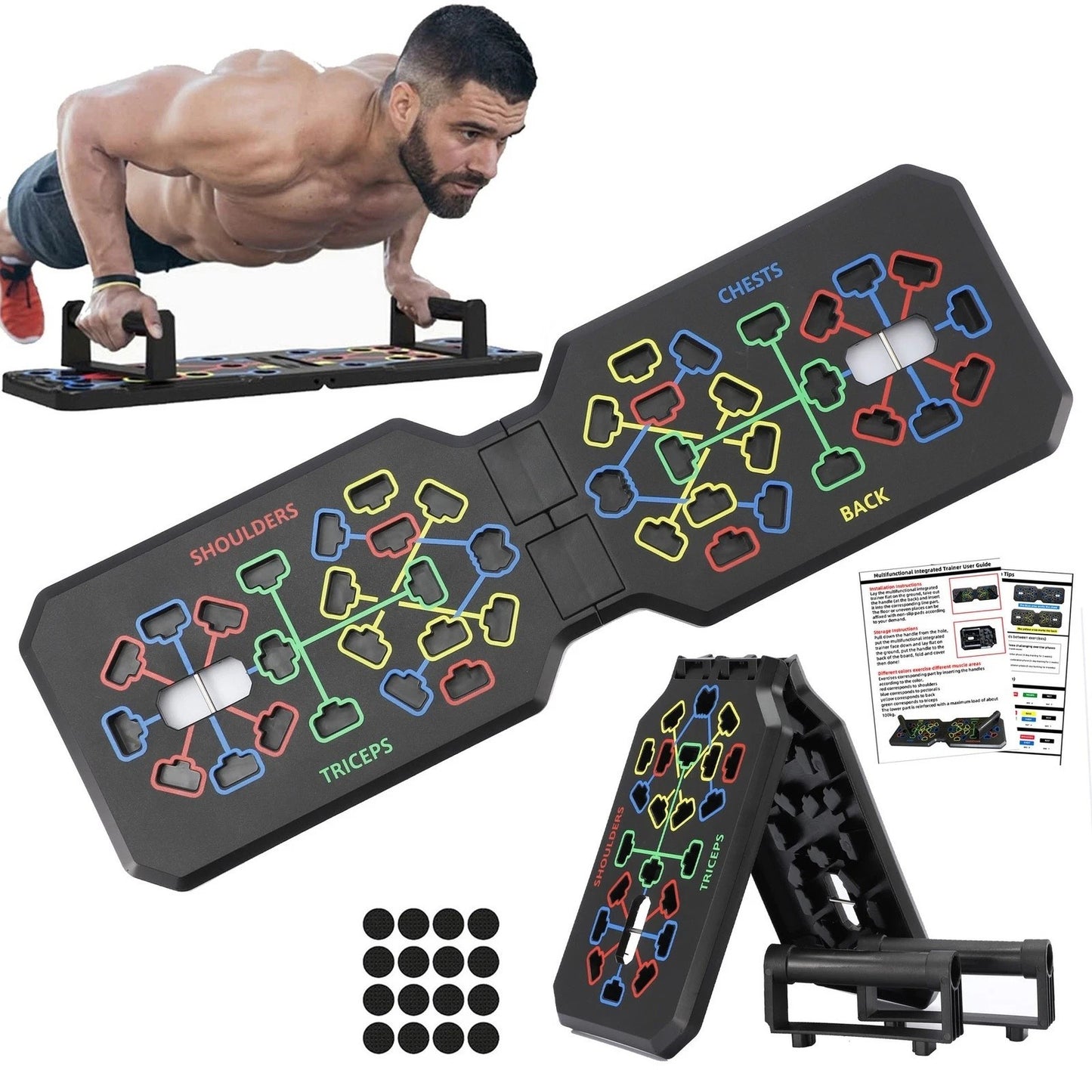 12In1 Push up Rack Board Fitness Workout Train Gym Muscle Exercise Pushup Stand