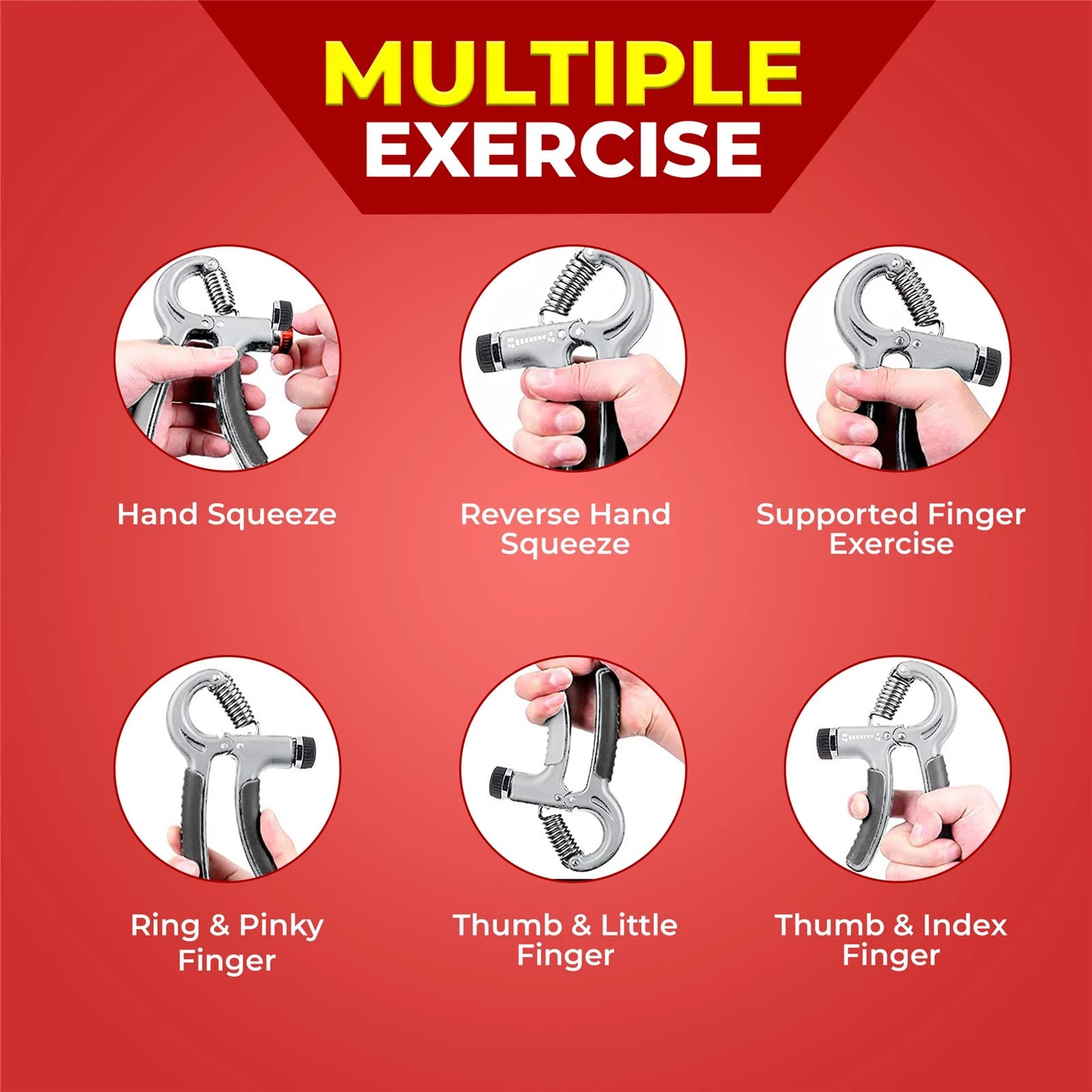 5-60KG Sport Hand Grip Strengthener Adjustable Forearm Trainer Finger Exerciser