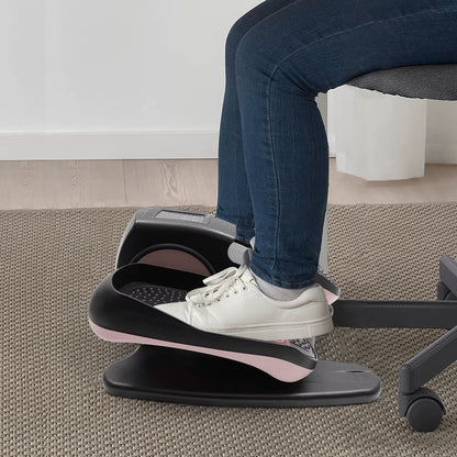 Pink under Desk Elliptical Machine Portable Trainer with Remote and LCD Monitor Seated Leg Foot Pedal Exercise Equipment