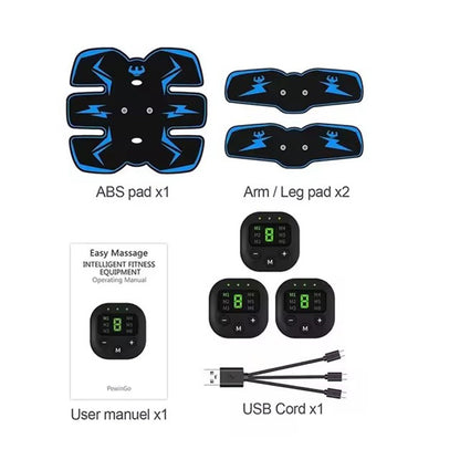 Rechargeable EMS Abdominal Muscle Stimulator ABS Trainer Toner Fitness Belt